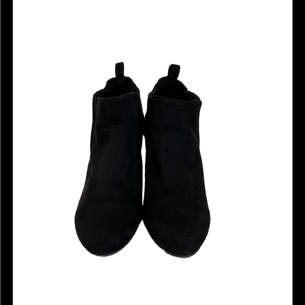 American Eagle Black Wedge Faux Suede Boots Size 8